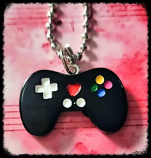 Black Video Game Controller Necklace