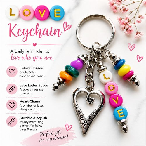 Silver Swirl Heart Love Keychain